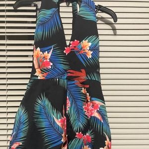 Tropical Halter Top Romper